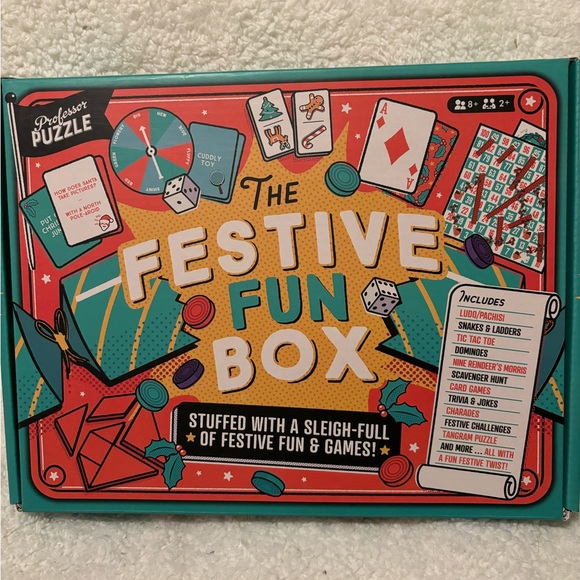 The Festival Fun Box Stuffed with Festive Fun & Game Puzzles NWB Retail $25 - Picture 2 of 5